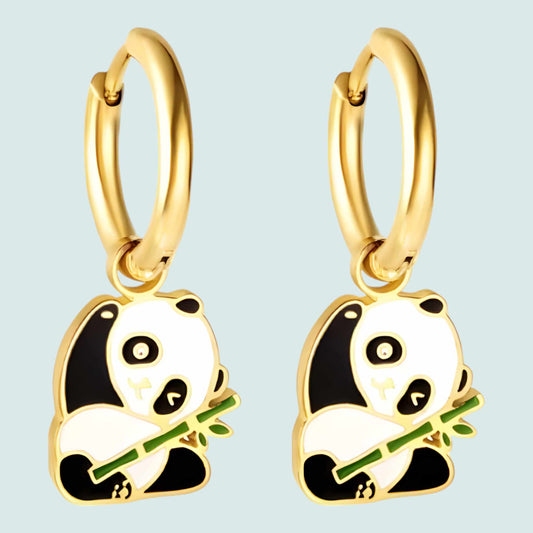 PANDA |-| BOUCLES D'OREILLES EN ACIER INOXYDABLE