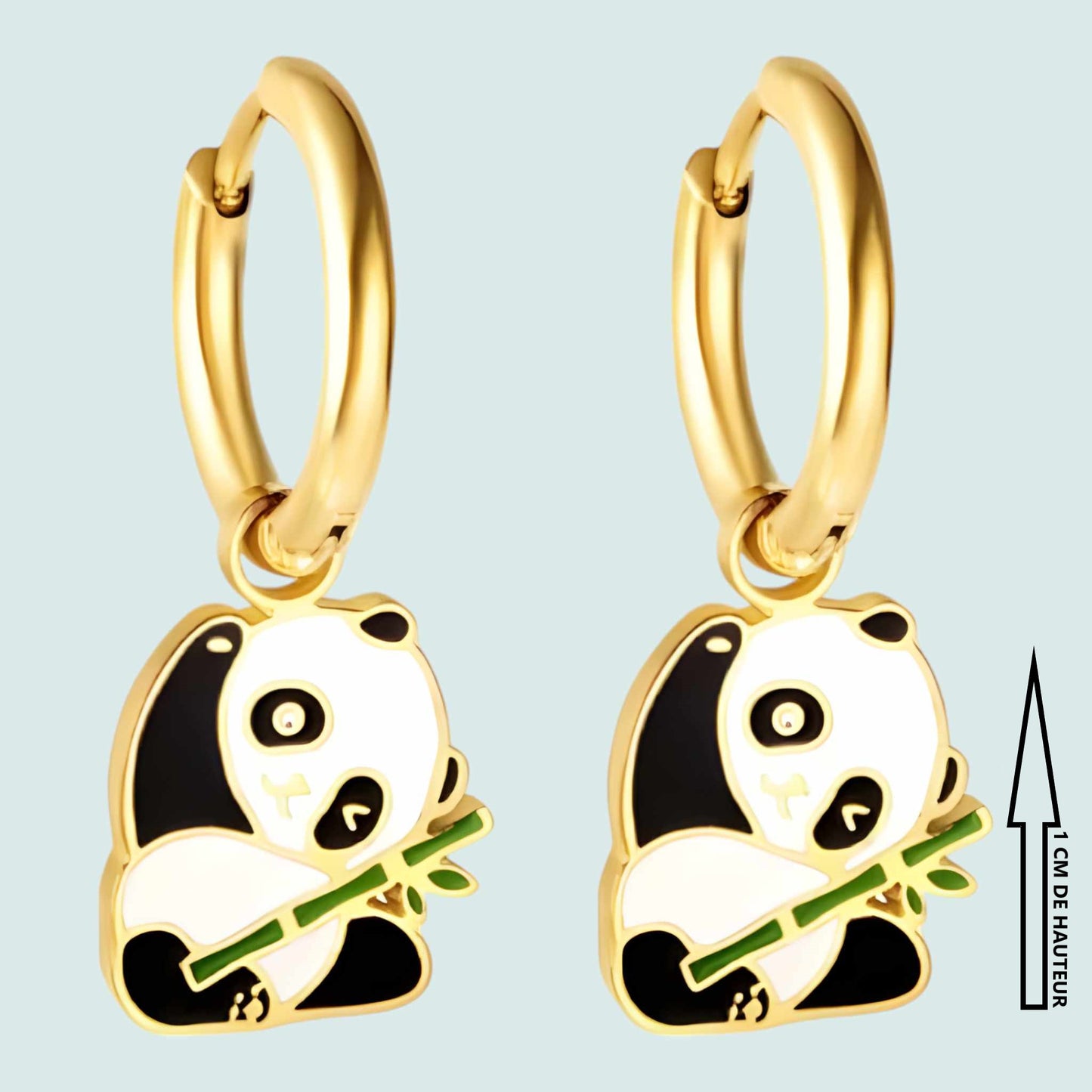 PANDA |-| BOUCLES D'OREILLES EN ACIER INOXYDABLE