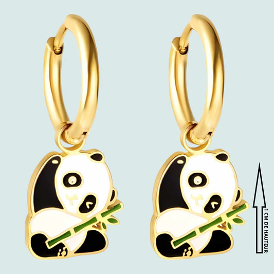 PANDA |-| BOUCLES D'OREILLES EN ACIER INOXYDABLE